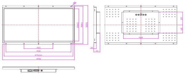 液晶モニター(オープンフレーム、通常輝度) 21.5 インチワイド VL-W2150LO図面